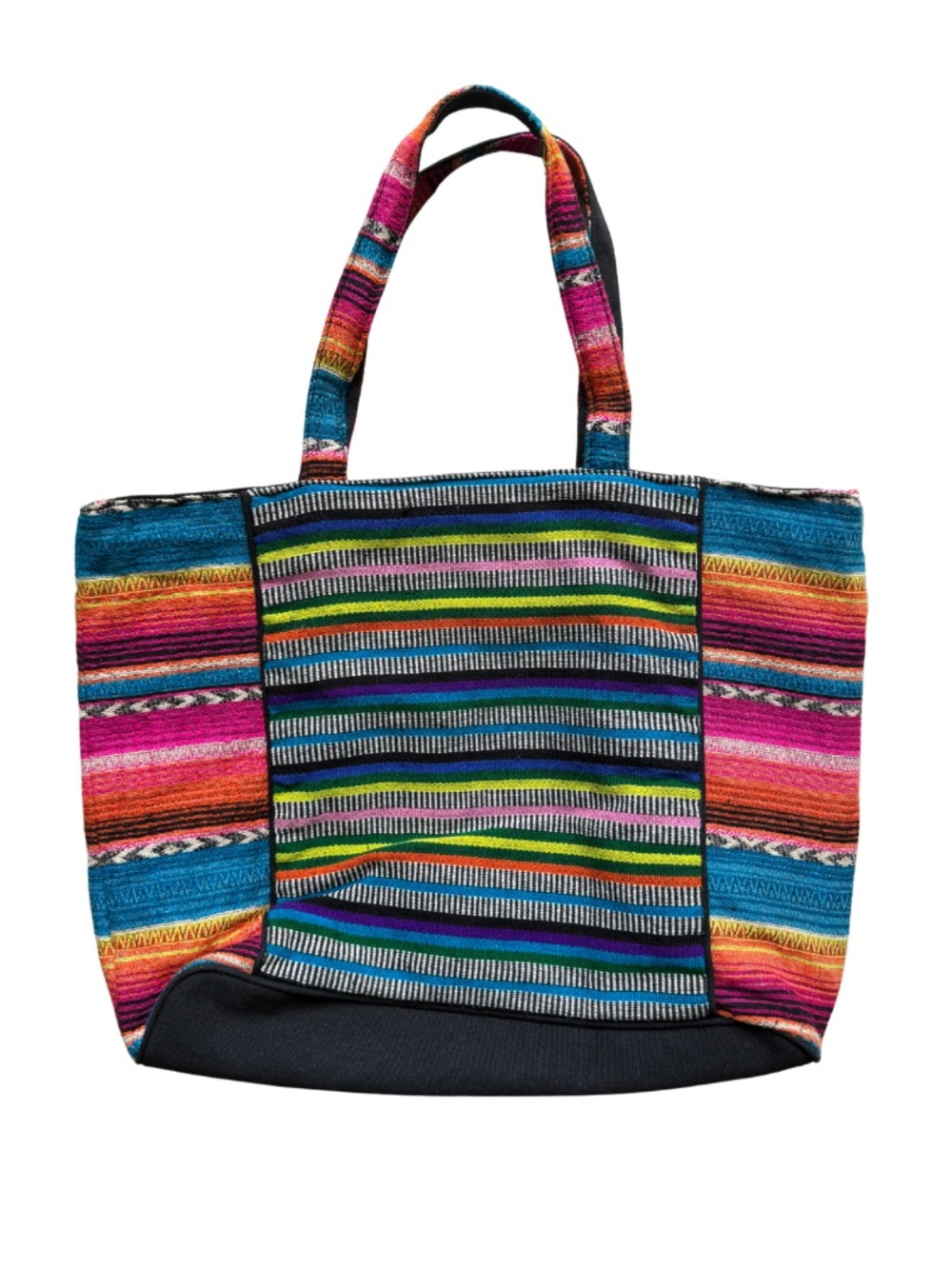 Multicolor Striped Women’s Tote Bag - Vibrant Pattern